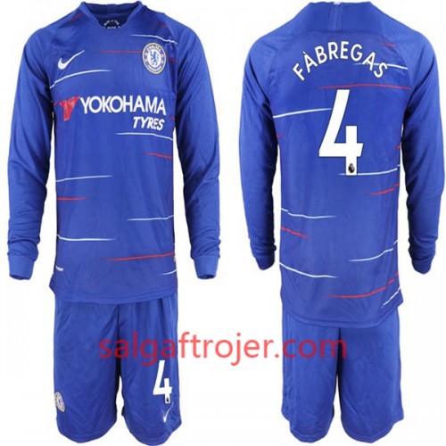 Chelsea Fodboldtrøjer Cesc Fabregas 4 Børn Hjemmebanesæt 2018/19 Langærmet Chelsea Fodboldtrøjer Cesc Fabregas 4 Børn Hjemmebanesæt 2018/19 Langærmet